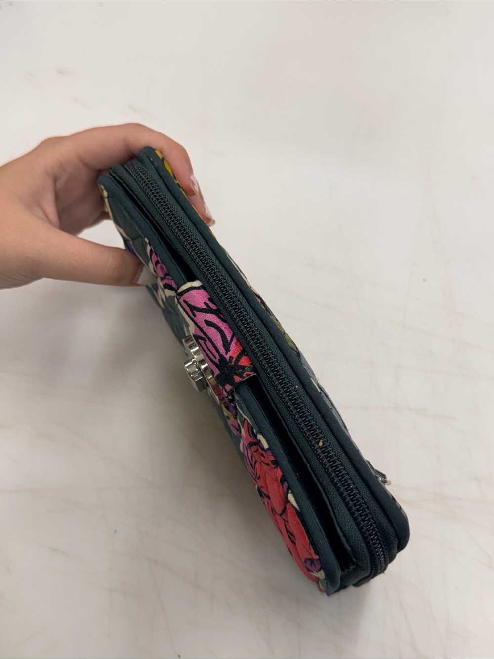 Vera Bradley Turn Lock Wallet - Falling Flowers Pattern - Picture 5 of 8